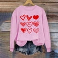 thumbnail image 1 of BLTIBY Valentine's Day Sweatshirts for Women Autumn Spring Crewneck Long Sleeve Funny Love Heart Graphic Valentines Shirts Casual Valentines Pullover Tops 2025 Pink M, 1 of 4