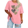 thumbnail image 1 of BLTIBY Valentines Day Shirt for Women Love Heart Printed Short Sleeve Plus Size T-Shirts Round Neck Fashion Casual Pullover Tops Pink 4 5XL, 1 of 4