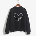 thumbnail image 1 of BLTIBY Valentines Day Shirts for Women Love Heart Printed Sweatshirts Long Sleeve Crew Neck Fashion Pullover Tops Black M, 1 of 4