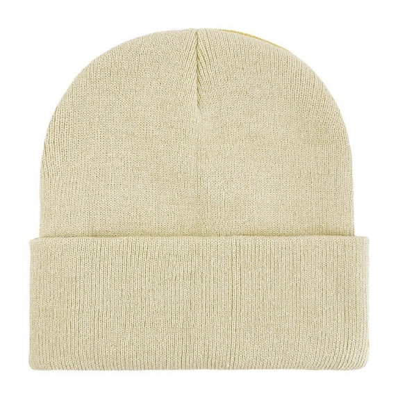 BLTIBY Warm Knit Beanie Hat for Women Men Winter Solid Color Soft Thermal Stretch Cuffed Skull Cap for Outdoor Cold Weather Headwear Khaki Free Size