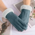 thumbnail image 1 of BLTIBY Winter Gloves for Women Touch Screen Cold Weather Thermal Warm Windproof Suede Gloves Soft Thick Fleece Lining Glove Blue One Size, 1 of 4