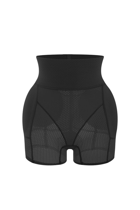 Women Butt Lifter Shapewear Mid/High Waisted Tummy Control Hollow Out Underwear Seamless Solid Color Breathable Body Shaper Shorts Black 2 XL