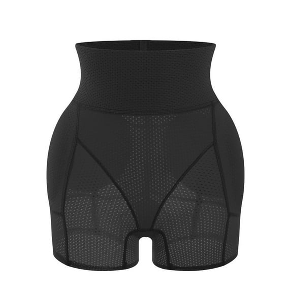 BLTIBY Women Butt Lifter Shapewear Mid/High Waisted Tummy Control Hollow Out Underwear Seamless Solid Color Breathable Body Shaper Shorts Black 2 XXL