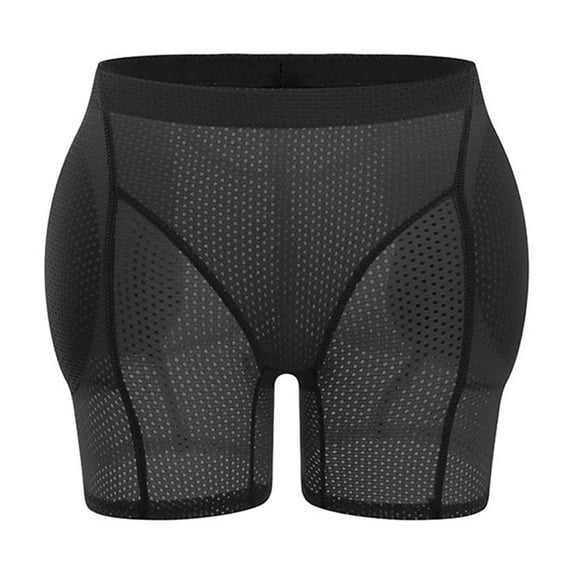 BLTIBY Women Butt Lifter Shapewear Mid/High Waisted Tummy Control Hollow Out Underwear Seamless Solid Color Breathable Body Shaper Shorts Black M