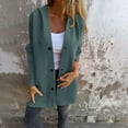 thumbnail image 1 of BLTIBY Women Coat Trench Jacket Hooded Fall Winter Solid Color Button Plush Peacoat Mid-Length Loose Cardigan Overcoat Long Sleeve Tops with Pockets Mint Green 4XL, 1 of 6