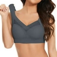 thumbnail image 1 of BLTIBY Women Everday Bra Seamless Wireless Solid Color Sports Bra Lightly No Underwire Comfortable Breathable Bras Gray 8XL, 1 of 8