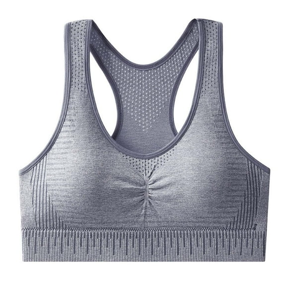 BLTIBY Women Sports Bra Seamless Comfort Shapewear Adjustable Strap Bralettes Vest Style Athletic Wireless Wrap Chest for Yoga Fitness Exercise Gray Free Size