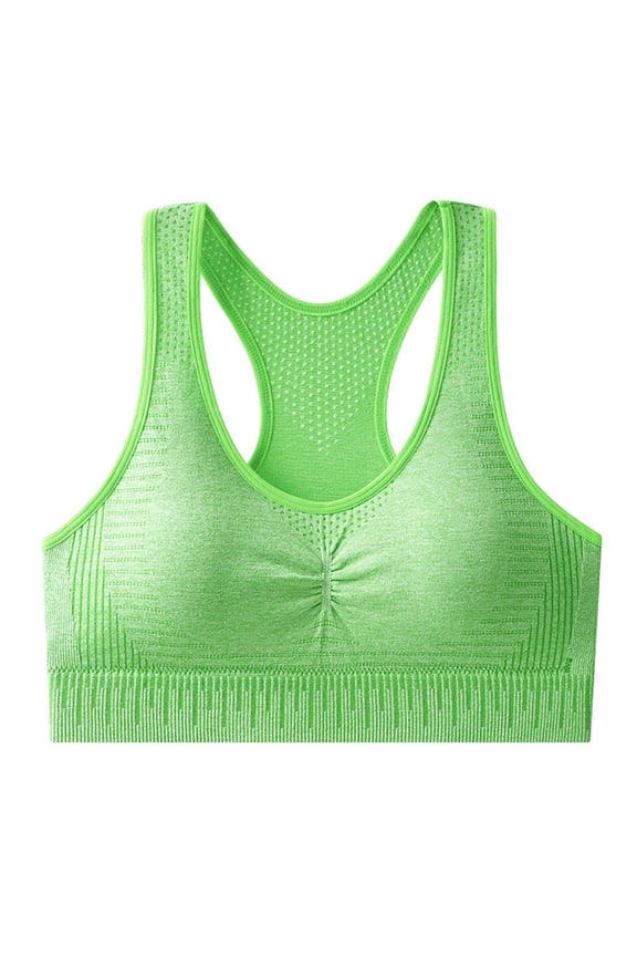 Women Sports Bra Seamless Comfort Shapewear Adjustable Strap Bralettes Vest Style Athletic Wireless Wrap Chest for Yoga Fitness Exercise Green Free Size