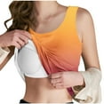 thumbnail image 1 of BLTIBY Women Tank Top Gradient Printed Sleeveless Underwear with Bra Pads No Underwire for Home Wear Orange XXL, 1 of 7