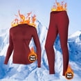 thumbnail image 1 of BLTIBY Women Thermal Underwear Set Base Pajamas with Fleece Lined Sets Winter Warm Round Neck Top Pants Bottom Sleepwear Wine XL, 1 of 3