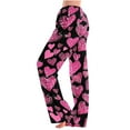thumbnail image 1 of BLTIBY Women Valentine's Day Pajama Pant Fall Spring Love Printed Comfy Lounge Wide Leg Casual Stretch Palazzo Pj Bottoms Pants with Pockets Hot Pink 4 3XL, 1 of 4
