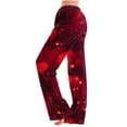 thumbnail image 1 of BLTIBY Women Valentine's Day Pajama Pant Spring Autumn Love Printed Comfy Lounge Wide Leg Fashion Casual Stretch Palazzo Pj Bottoms Trousers with Pockets 2025 Red 7 XXL, 1 of 4