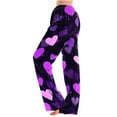 thumbnail image 1 of BLTIBY Women Valentine's Day Pajama Pant Spring Fall Love Printed Comfy Lounge Wide Leg Fashion Casual Stretch Palazzo Pj Bottoms Pants with Pockets Purple 5XL, 1 of 4