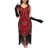 BLTIBY Women's 1920s Fringed Dress Flapper Costume Vintage Sequin ...