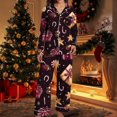 thumbnail image 1 of BLTIBY Women's 2 Piece Christmas Pajamas Set Button Lapel Xmas Graphic Shirt Long Pants Pjs Sets Sleepwear with Pockets Multicolor L, 1 of 5