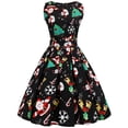 thumbnail image 1 of BLTIBY Women's Christmas Dress Printed Xmas Pleated Swing Dresses Sleeveless Round Neck Vintage Cocktail Prom Party Dress Outfits with Belt 2024 Multicolor M, 1 of 8