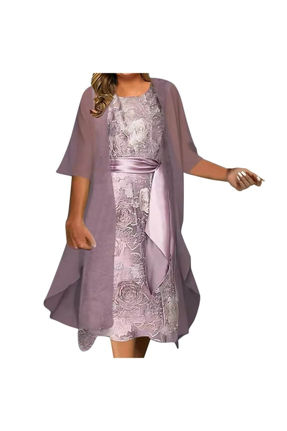 Women's Dress 2 Piece Outfit Floral Printed Sleeveless Loose Maxi Summer Dresses with Coverups Fashion Sets Knee Length Purple 3XL