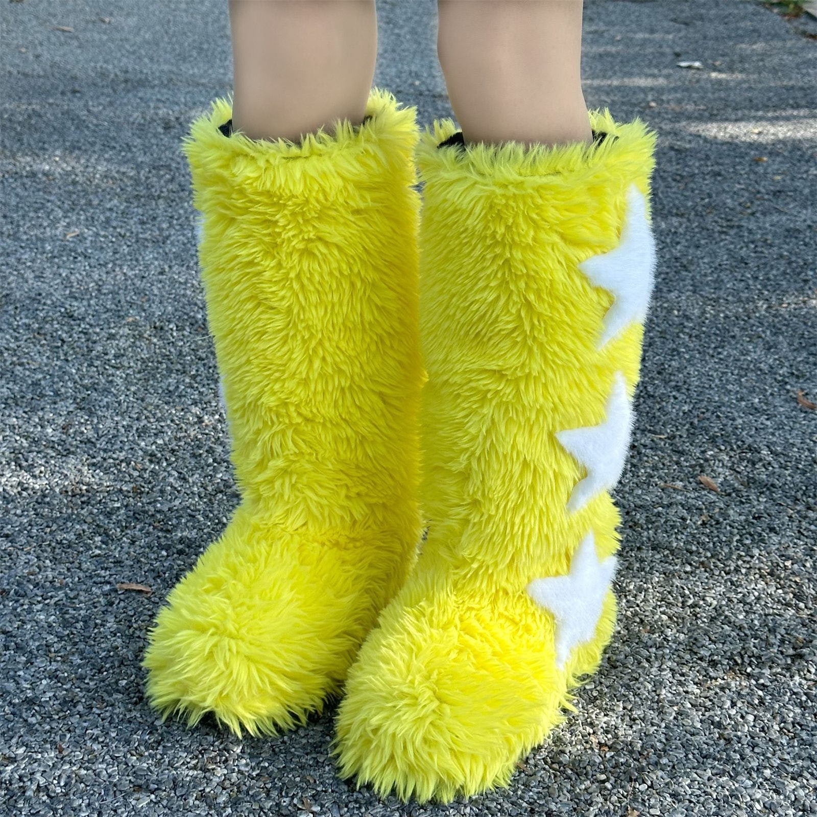 BLTIBY Women's Faux Fur Boots Winter Comfy Plush Warm Snow Boot