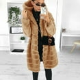 thumbnail image 1 of BLTIBY Women's Faux Fur Jacket Sherpa Fleece Long Sleeve Cardigan Casual Hooded Jackets Open Front Warm Fluffy Coat Comfortable Outwear Brown M, 1 of 4