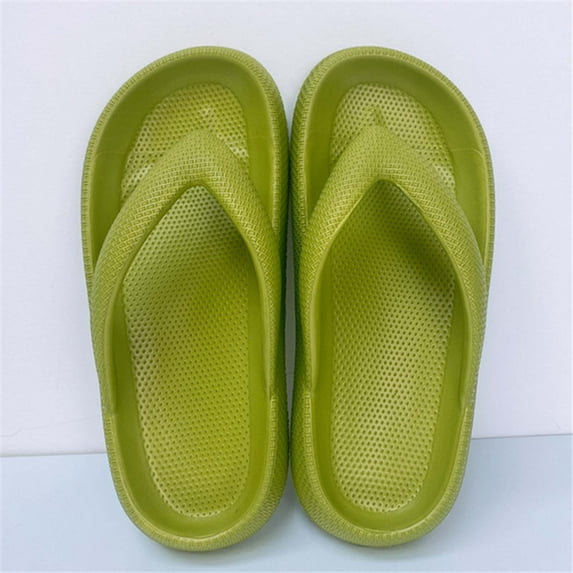 BLTIBY Women's Flip-flops Thick Soled Wedge Heels Sandal Fashion Orthopedic Sandals Summer Casual Beach Shoes Green 10.5