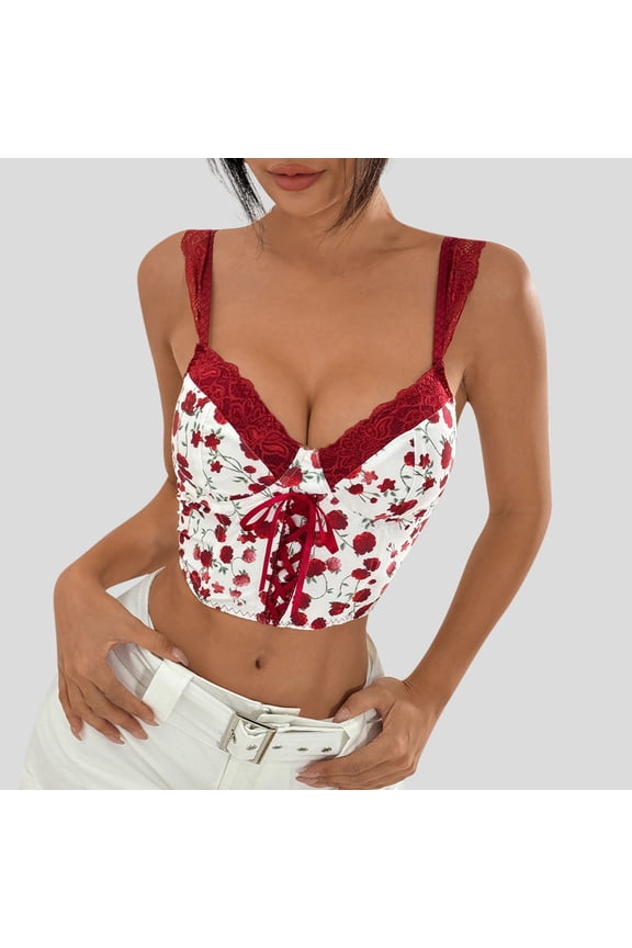 Women's Floral Corset Top Overbust Bustier Lace-up Vintage Bodyshaper Slim Fit Medieval Renaissance Waist Cincher White L