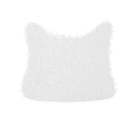 BLTIBY Women's Knitted Beanie Hat Cute Cat Ears Trendy Casual Cap Vintage Crochet Winter Thick Slouchy Warm Hats White Free Size