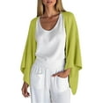 thumbnail image 1 of BLTIBY Women's Linen Cardigan Fall 3/4 Sleeve Open Front Lightweight Kimono Shrugs Casual Loose Cover Ups Beach Vacation Outwear Green XL, 1 of 4