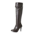 thumbnail image 1 of BLTIBY Women's Over the Knee Boots Stretch Thigh High Pointed Toe High Heel Boot Fashion Winter Boots Shoes with Side Zip PU Brown 37, 1 of 3