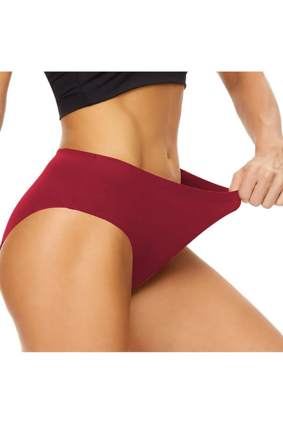 Women's Period Swimwear Briefs Bikini Bottoms Menstrual Leakproof Swimsuit Panties Fashion Comfortable Bottom for Teen Girl Red S