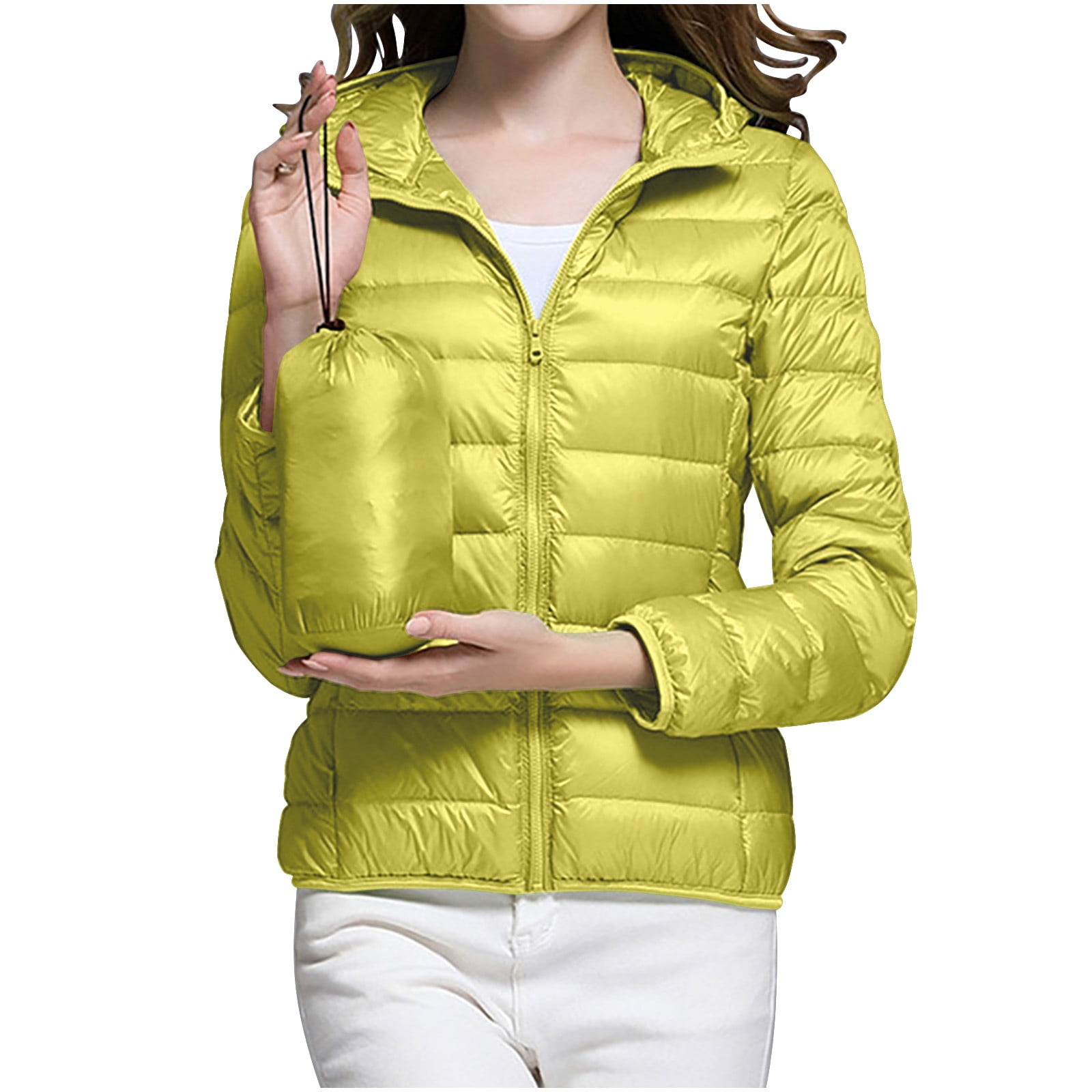 Women'S Solid Color Lightweight Warm Puffer Jacke
