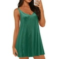 thumbnail image 1 of BLTIBY Women's Sequin Dress Sparkly Glitter Sleeveless V Neck Shift Cocktail Disco Outfit Party Club Night Out Mini Dresses Green S, 1 of 8