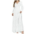 thumbnail image 1 of BLTIBY Women's Sequin Formal Maxi Dresses Elegant V Neck Long Sleeve Ladies High Waisted Stylish Cocktail Evening Dress White L, 1 of 6