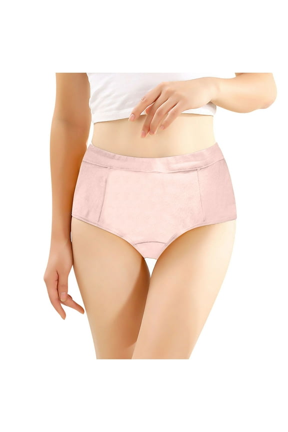 Women's Triangle Brief Solid Color High Waisted Lightweight Panties Ladies Stretch Breathable Underpants Beige L
