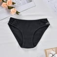 thumbnail image 1 of BLTIBY Women's Triangle Brief Solid Color Lace Panties Ladies Stretch Breathable Comfortable Hipster Soft Underpants Black L, 1 of 6