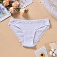 thumbnail image 1 of BLTIBY Women's Triangle Brief Solid Color Lace Panties Ladies Stretch Breathable Hipster Soft Underpants White L, 1 of 6