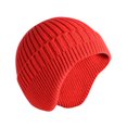 thumbnail image 1 of BLTIBY Women's Winter Ear Beanie Cap Soft Men's Unisex Winter Earflap Hat Ear Flaps Warm Head Covers Knit Thick Casual Red Free Size, 1 of 2
