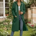 thumbnail image 1 of BLTIBY Women's Zip Up Sweatshirt Jacket Hoodies Fall Solid Color Tunic Drawstring Long Outwear Side-slit Comfort Lightweight Casual Coat with Pockets Green XXL, 1 of 7