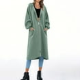 thumbnail image 1 of BLTIBY Women's Zip Up Sweatshirt Jacket Hooded Fall Solid Color Drawstring Long Outwear Lightweight Comfortable Casual Coat with Pockets Green XL, 1 of 6