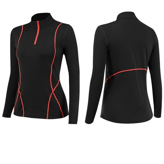 BLTIBY Women's Zip Up Workout Jacket Top Solid Color Standing Collar Slim Yoga Lightweight Athletic Jackets Running Gym Tops Red XXL