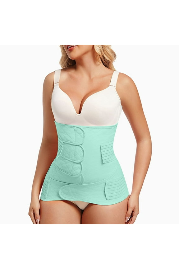 Womens 2 in 1 Postpartum Belly Band Wrap, C-Section Support Belt, Post Partum Support Recovery Waist/Pelvis Belt, Hysterectomy Belly Band Binder Girdle Stomach Green M