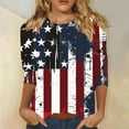thumbnail image 1 of BLTIBY Womens Blouse Summer Independence Day Printed Round Neck Short Sleeve Shirts Loose Novelty Graphic T-Shirts Fashion Casual Pullover Tops 2025 Multicolor 7 M, 1 of 5