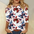 thumbnail image 1 of BLTIBY Womens Blouse Summer Independence Day Printed Round Neck Short Sleeve Shirts Loose Novelty Graphic T-Shirts Fashion Casual Pullover Tops 2025 Multicolor 18 XL, 1 of 5