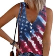 thumbnail image 1 of BLTIBY Womens Blouse Summer Sleeveless V Neck Independence Day Printed Vest Shirts Loose Novelty T-Shirts Fashion Pullover Tops Multicolor 8 XL, 1 of 4