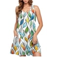 thumbnail image 1 of BLTIBY Womens Dresses 2025 Sleeveless Spring Summer Mini Dress Round Neck Printed Casual Fashion Dresses Knee Length Multicolor 5 S, 1 of 5