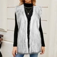 thumbnail image 1 of BLTIBY Womens Faux Fur Cardigan Vest Fall Winter Long Sleeveless Open Front Top Fuzzy Coat Fluffy Jacket Windproof Warm Soft Gray L, 1 of 4