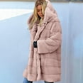 thumbnail image 1 of BLTIBY Womens Faux Fur Jacket 2024 Fall Winter Coats Solid Color Fleece Thick Long Sleeve Shaggy Warm Outerwear with Pocket Fashion Clothes Pink L, 1 of 9