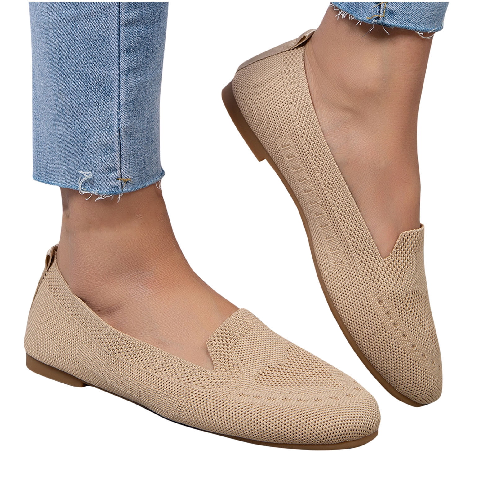 BLTIBY Womens Flats Mesh Slip On Shoes Round Toe Summer Breathable ...