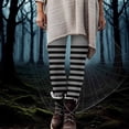 thumbnail image 1 of BLTIBY Womens Halloween Legging High Waist Stretch Striped Printed Halloween Costume Tights Fashion Casual Bottom Yoga Pants Gray 3XL, 1 of 9