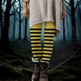 thumbnail image 1 of BLTIBY Womens Halloween Legging High Waist Stretch Striped Printed Halloween Costume Tights Fashion Casual Bottom Yoga Pants Yellow M, 1 of 9