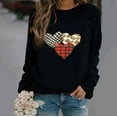 thumbnail image 1 of BLTIBY Womens Long Sleeve Sweatshirts Fall Spring Printed Round Neck Top Fashion Comfortable Loose Casual Pullover Blouse Black XXL, 1 of 4